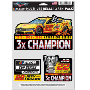 JL 2024 NASCAR Cup Champion 5.5" X 7.5" 3pk Decal Sheet
