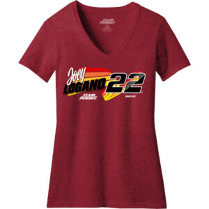 JL Red Fleck Ladies V-Neck Tee