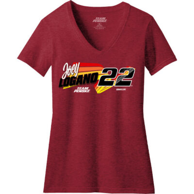 JL Red Fleck Ladies V-Neck Tee