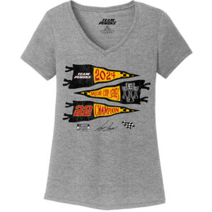 JL 2024 NASCAR Cup Champion Gray Ladies V-Neck Tee