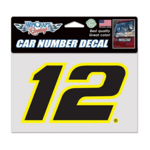 RB Yellow #12 5"x7" Car Number Decal